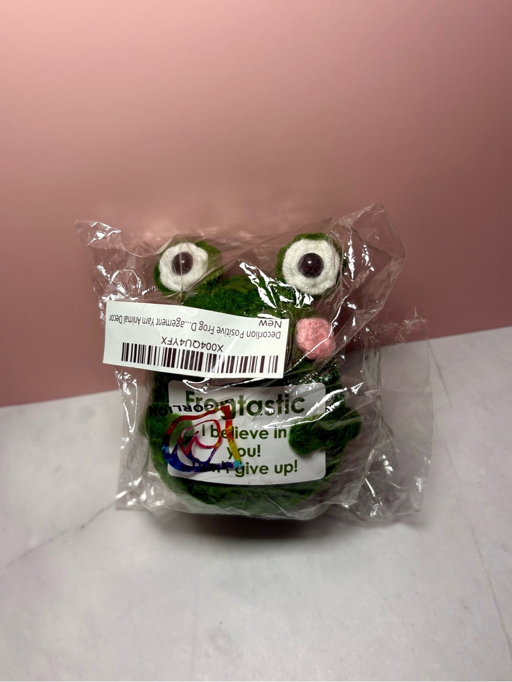 🐸 Crochet Frog Plush - Frogtastic Positive Message